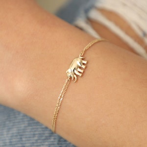 14K Gold Elephant Bracelet, Elephant Gold Bracelet, Lucky Elephant Bracelet. Animal Bracelet, Elephant Bracelet,14K Gold Bracelet, Elephant.