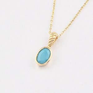 14K Gold Turquoise Necklace, 14K Gold Necklace, December Birthstone, Gold Turquoise Neckace, Turquoise Necklace, Turquoise Gemstone Necklace