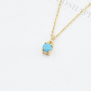 14K Gold Turquoise Necklace, 14K Gold Necklace, December Birthstone, Gold Turquoise Neckace, Turquoise Necklace, Turquoise Gemstone Necklace