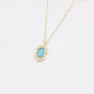 14K Gold Turquoise Necklace, 14K Gold Necklace, December Birthstone, Gold Turquoise Neckace, Turquoise Necklace, Turquoise Gemstone Necklace