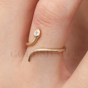 14K Gold Snake Ring, Gold Snake Ring, Snake Ring, Snake Shape Ring, Animal Gold Ring, Serpent Ring, 14K Gold Ring, 14K Gold Snake.