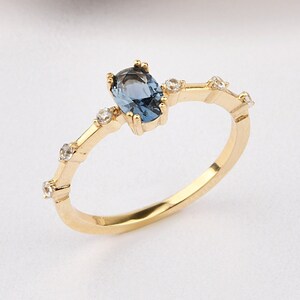 14K Gold Sapphire Ring, Gold Sapphire Ring, Sapphire Ring, Gemstone Ring, September Birthstone Ring, Sapphire Gemstone Ring, 14K Ring.