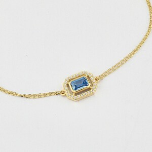 14K Gold Aquamarin Armband, Aquamarin Stein Armband, Aquamarin Gold Armband, März Birthstone Armband, Aquamarin Edelstein Armband.