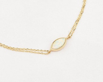 K10YG｜ホワイトオパール ゴールドリンクブレスレット 人工ホワイトオパール、10KYゴールドブレスレット、B003C - Etsy 日本