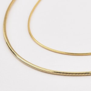 14K Gold Snake Round Chain, 1.6 MM Layered Chain, Layered Round Gold Chain, Snake Round Necklace, Round Shape Gold Chain, 14K Gold Necklace.