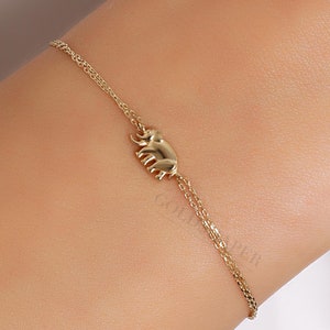 14K Gold Tiny Elephant Bracelet, Elephant Gold Bracelet, Lucky Elephant Bracelet. Animal Bracelet, Elephant Bracelet,14K Gold Bracelet, 14K.