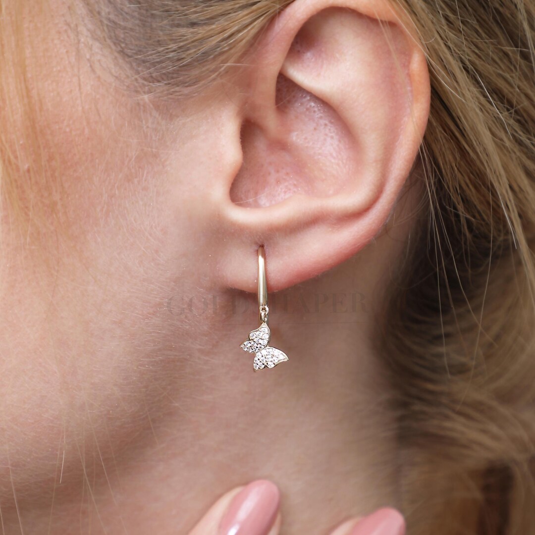 Hollow Butterfly Gold Earrings