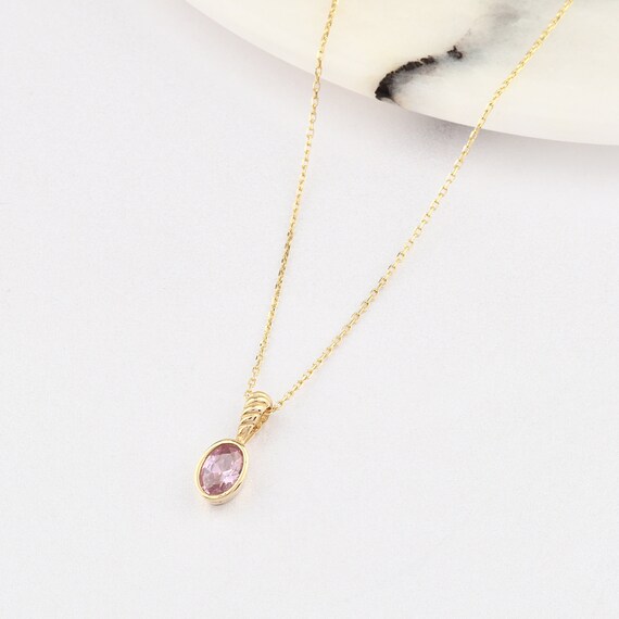 14K Gold Morganite Necklace, 14K Gold Necklace, November Birthstone, Gold Morganite Neckace, Morganite Necklace, Morganite Gemstone Necklace