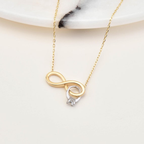 14K Gold Infinity Necklace, Gold Infinity Necklace, Infinity Necklace, Lover Gift, 14K Gold Neckace, Infinity Charm Necklace, Gold Necklace.