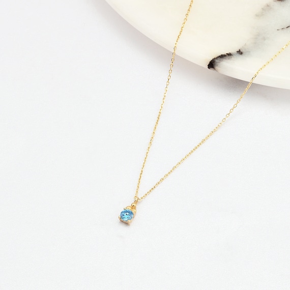 14K Gold Aquamarine Necklace, Gold Aquamarine Necklace, Aquamarine Necklace, Aquamarine Gold Pendant, Gemstone Necklace, Aquamarine Stone.