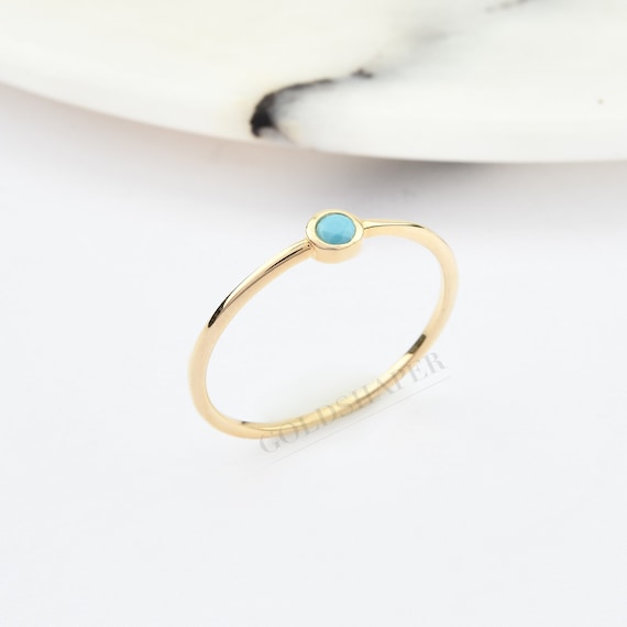 14K Gold Turquoise Ring, Gold Turquoise Ring, Gemstone Gold Ring, December Birthstone Ring, Turquoise Gemstone Ring, 14K Gold Ring.