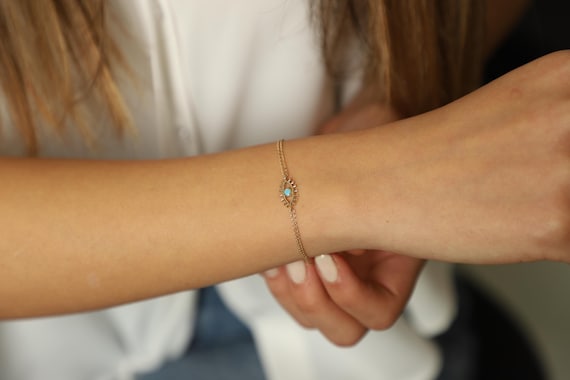 14K Gold Evil Eye Bracelet, Evil Eye Bracelet, Eye Gold Bracelet, Gold Evil Eye Bracelet, Nazr Bracelet, Evil Eye Symbol, 14K Gold Bracelet,