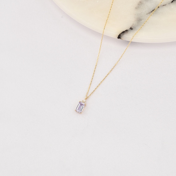 14K Gold Amethyst Necklace, 14K Gold Necklace, February Birthstone, Gold Amethyst Neckace, Amethyst Necklace, Amethyst Gemstone Necklace.