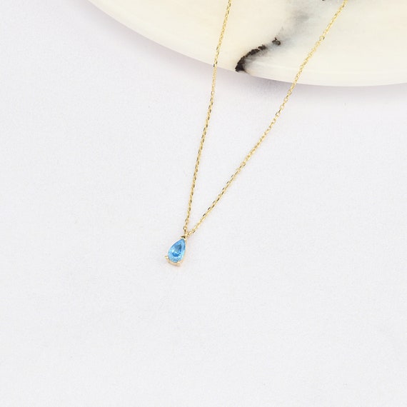 14K Gold Aquamarine Necklace, Gold Aquamarine Necklace, Aquamarine Necklace, Aquamarine Gold Pendant, Gemstone Necklace, Aquamarine Stone.
