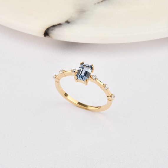 14K Gold Sapphire Ring, Gold Sapphire Ring, Sapphire Ring, Gemstone Ring, September Birthstone Ring, Sapphire Gemstone Ring, 14K Ring.
