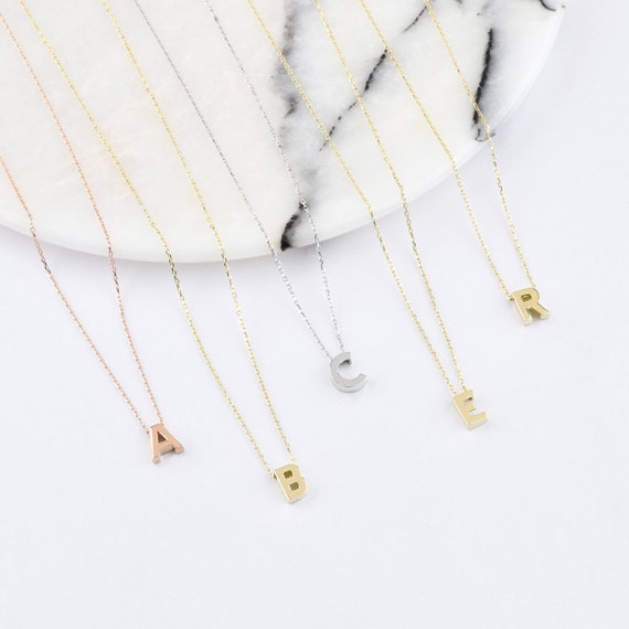 14K Gold Letter Necklace, Gold Initial Necklace, Handmade Letter Necklace, Letter Pendant , Gold Letter Necklace, Initial Necklace, 14K Gold