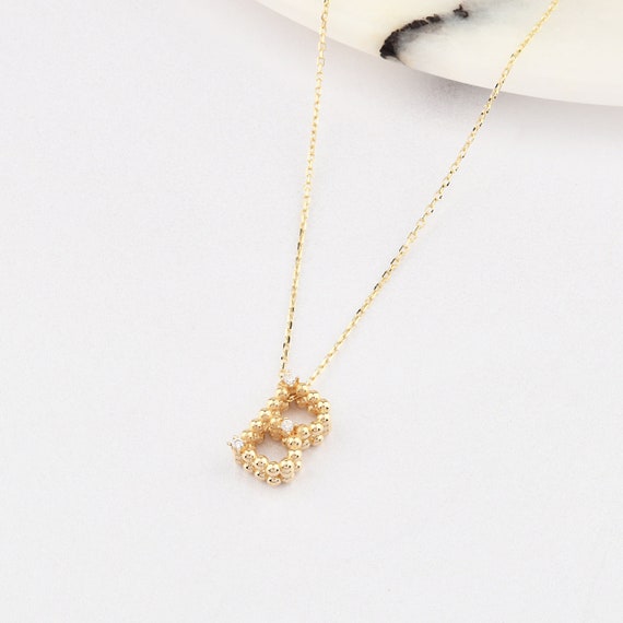 14K Gold Letter Necklace, Gold Initial Necklace, Handmade Letter Necklace, Letter Pendant , Gold Letter Necklace, Initial Necklace, 14K Gold