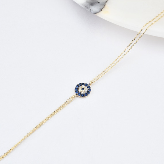 14K Gold Evil Eye Bracelet, Evil Eye Bracelet, Eye Gold Bracelet, Gold Evil Eye Bracelet, Nazr Bracelet, Evil Eye Symbol, 14K Gold Bracelet,