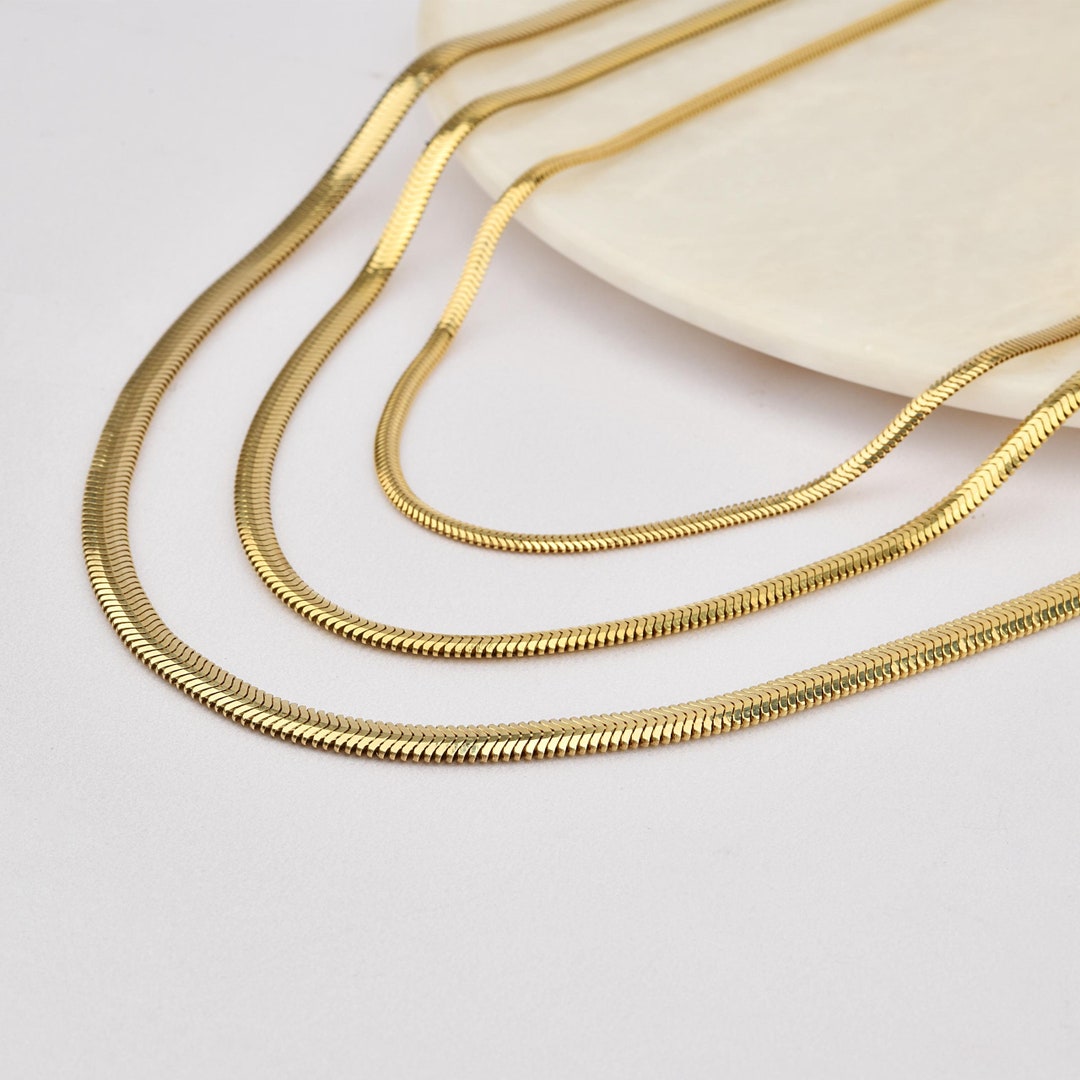 ネックレス・チョーカー [LAN ARCHIVE_official] Insert Snake Thick Chain Necklace YOOESTORES82 14K Gold Snake Necklace Layered Chunky Pendant