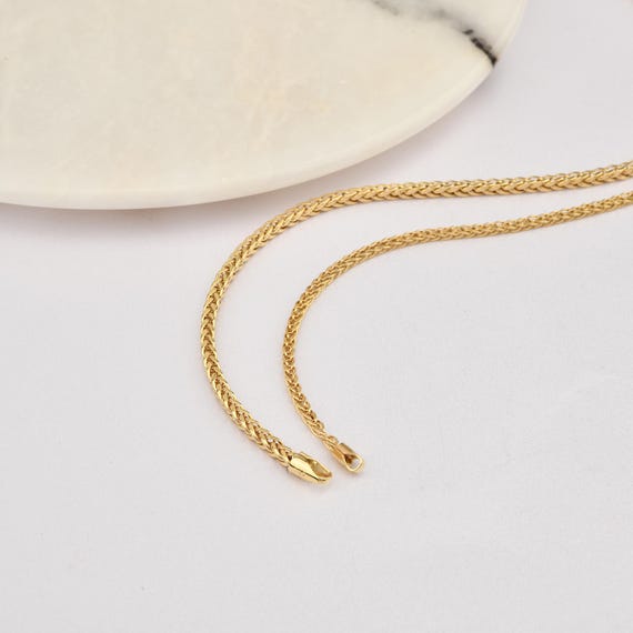 14K Gold Foxtail-Wheat Chain Bracelet, Foxtail Chain Bracelet, 2-2.50 MM , Foxtail Chain Bracelet, Foxtail Gold Bracelet, Wheat Chain, 14K.