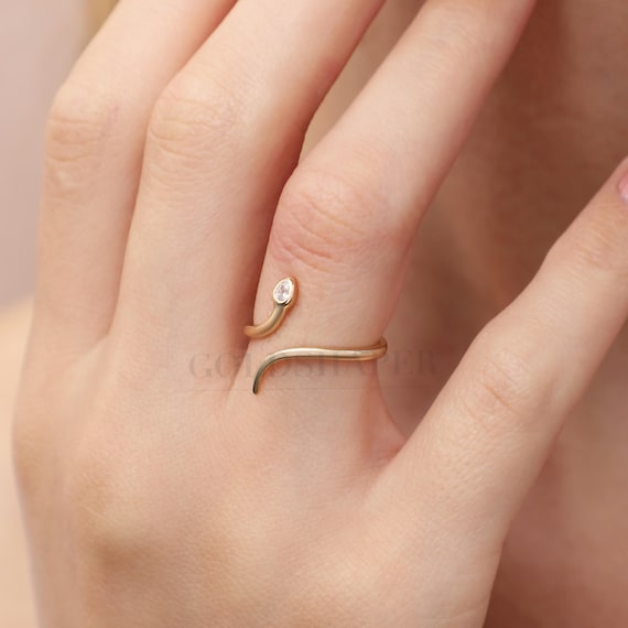 14K Gold Snake Ring, Gold Snake Ring, Snake Ring, Snake Shape Ring, Animal Gold Ring, Serpent Ring, 14K Gold Ring, 14K Gold Snake.
