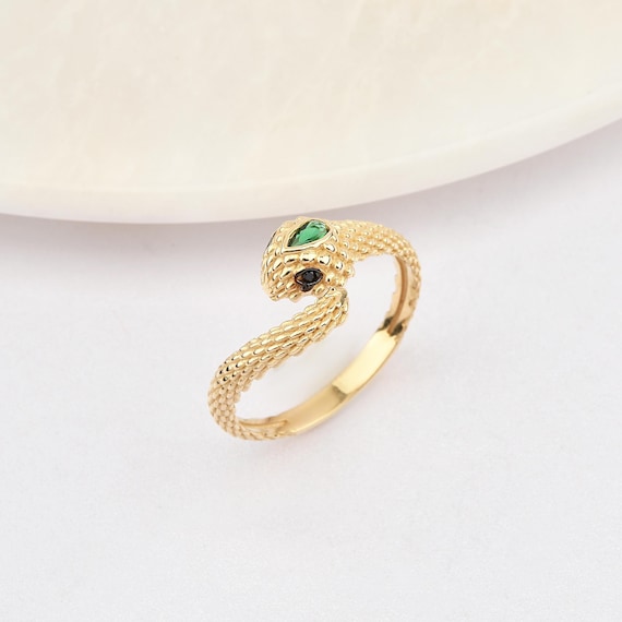 14K Gold Snake Ring, Gold Snake Ring, Snake Ring, Snake Shape Ring, Animal Gold Ring, Serpent Ring, 14K Gold Ring, 14K Gold Snake.