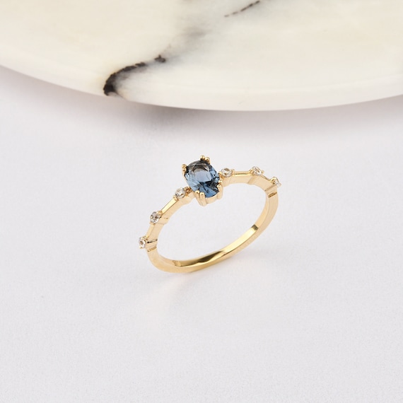 14K Gold Sapphire Ring, Gold Sapphire Ring, Sapphire Ring, Gemstone Ring, September Birthstone Ring, Sapphire Gemstone Ring, 14K Ring.