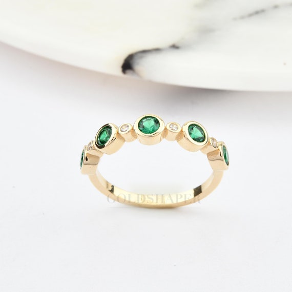 14K Gold Emerald Ring, Gold Emerald Ring, Emerald Ring, Gemstone Gold Ring, May Birthstone Ring, Emerald Gemstone Ring, 14K Gold Ring.