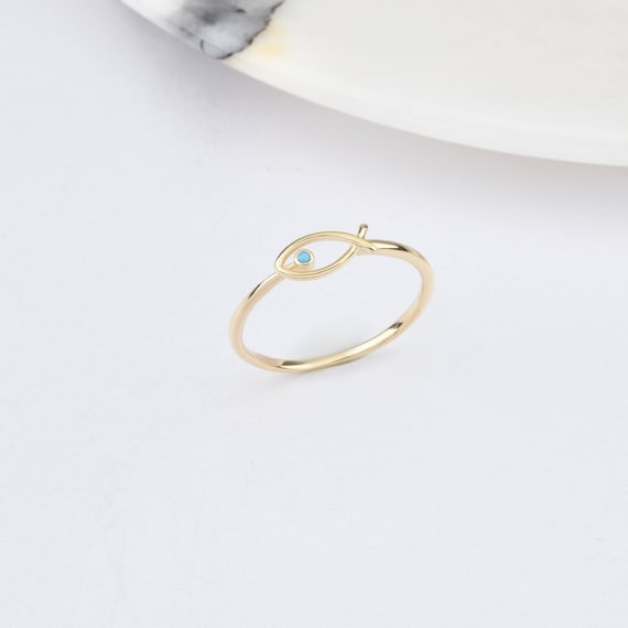 14K Gold Fish Ring, Gold Fish Ring, Animal Ring, Lucky Fish Ring, Fish Charm Ring, Fish Ring, 14K Gold Ring, Fish Symbol Gold Ring, Fish .
