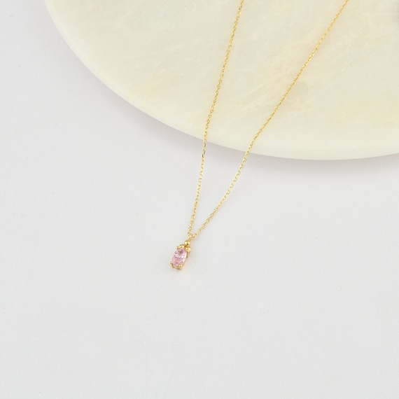 14K Gold Morganite Necklace, 14K Gold Necklace, November Birthstone, Gold Morganite Neckace, Morganite Necklace, Morganite Gemstone Necklace