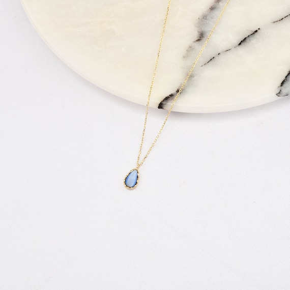 14K Gold Aquamarine Necklace, Gold Aquamarine Necklace, Aquamarine Necklace, Aquamarine Gold Pendant, Gemstone Necklace, Aquamarine Stone.