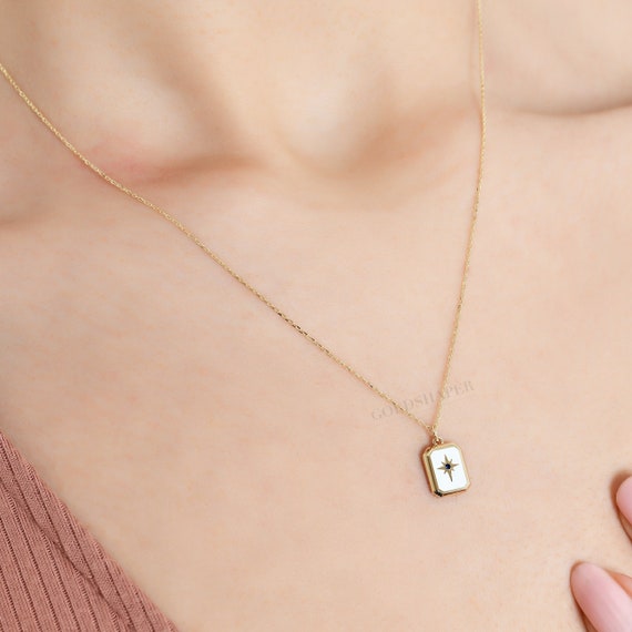14K Gold North Star Necklace, Gold North Star Necklace, North Star Charm Necklace, Star Necklace, Calestial Necklace, 14K Gold Necklace.