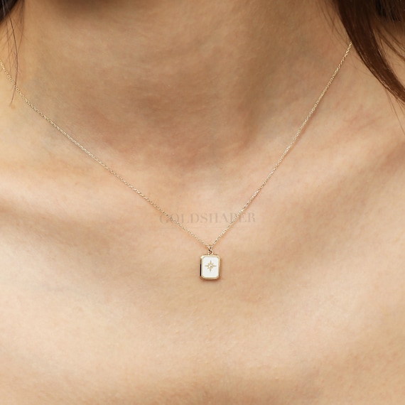 14K Gold North Star Necklace, Gold North Star Necklace, North Star Charm Necklace, Star Necklace, Calestial Necklace, 14K Gold Necklace.