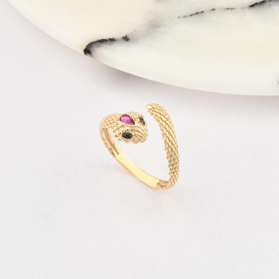 14K Gold Snake Ring, Gold Snake Ring, Snake Ring, Snake Shape Ring, Animal Gold Ring, Serpent Ring, 14K Gold Ring, 14K Gold Snake.