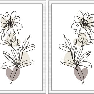 Pressed Flower Digital Art Prints (Set of 2): Modern Floral Home Decor (Digital Download