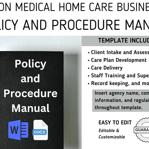 Non Medical Home Care Policy and Procedure Manual Template