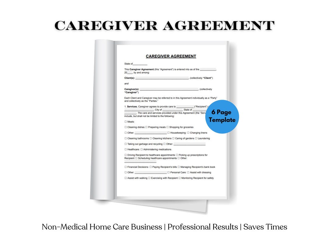 Caregiver Agreement Contract Template Home Care Business Templates Non