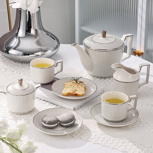 European ceramic coffee set | Ceramic coffee cup and saucer set | Ceramic tea set | Creative afternoon tea set | Tea party tea set