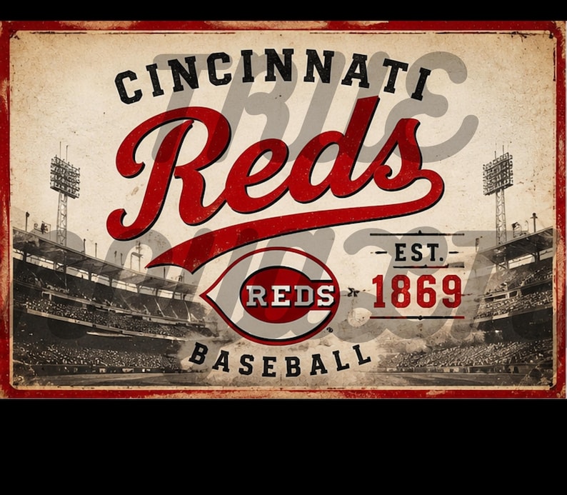 Cincinnati Reds Baseball Stadium Skyline Design (digital Download) - Etsy