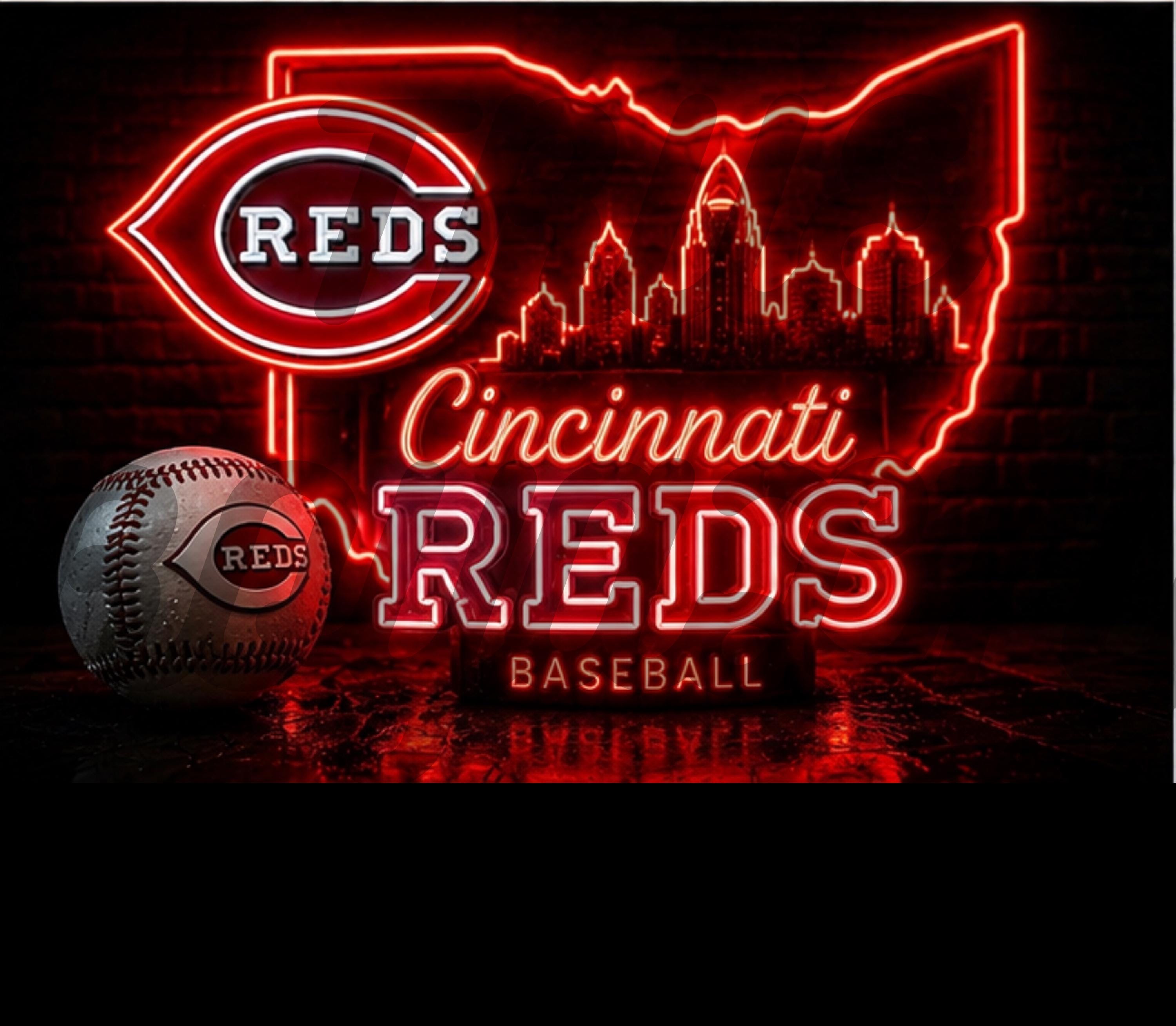 Cincinnati Reds Baseball Stadium Skyline Design (digital Download) - Etsy