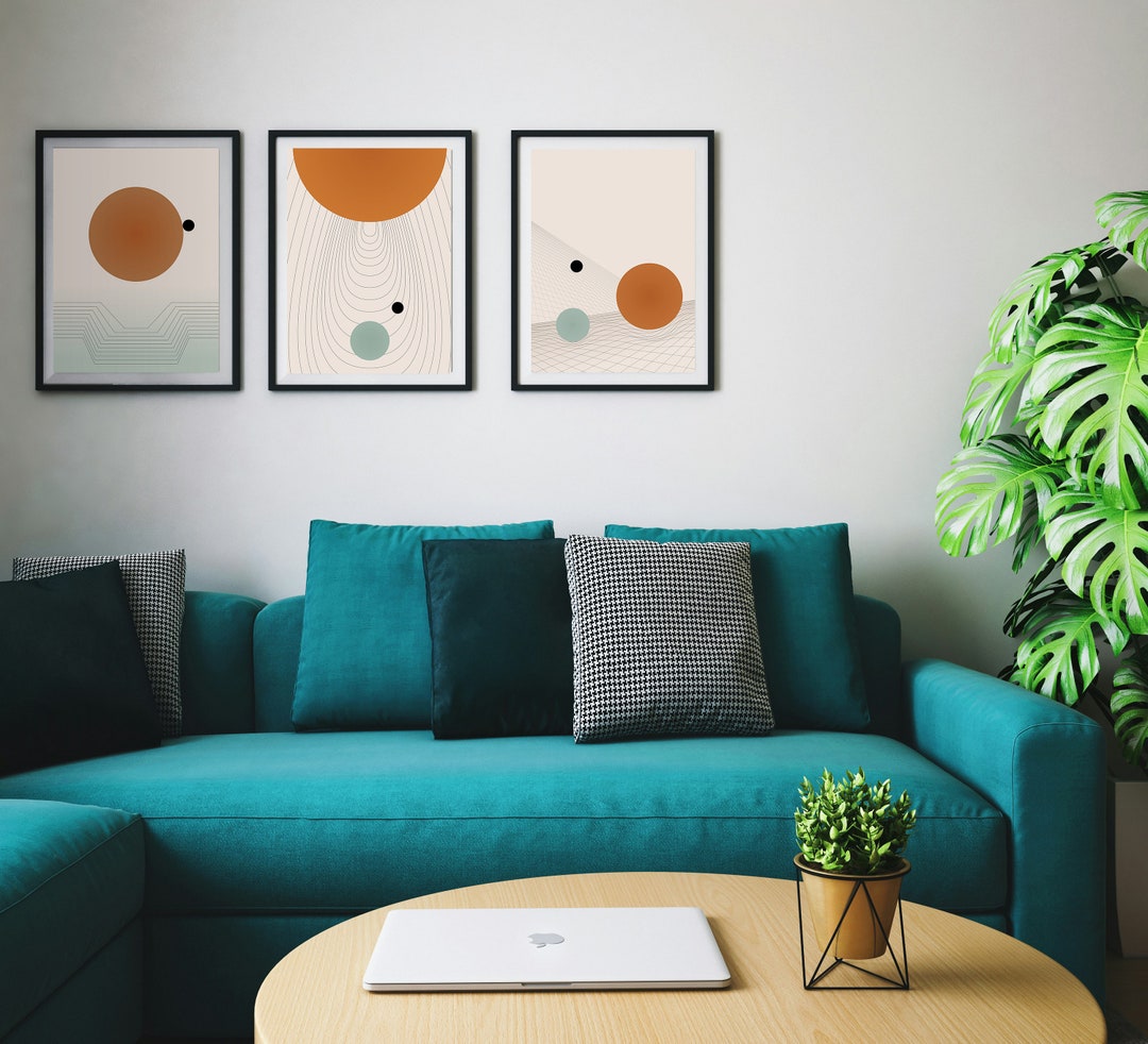 Set of 3 Minimalist Mid Century Modern Wall Art astronomical Phenomena ...