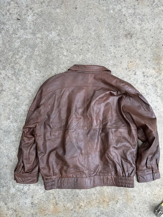 Vintage 80s Brown Leather Jacket - image 2
