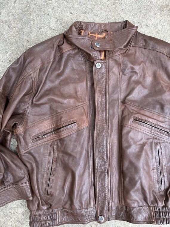 Vintage 80s Brown Leather Jacket - image 1