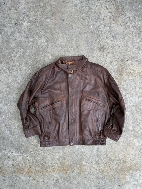 Vintage 80s Brown Leather Jacket - image 3