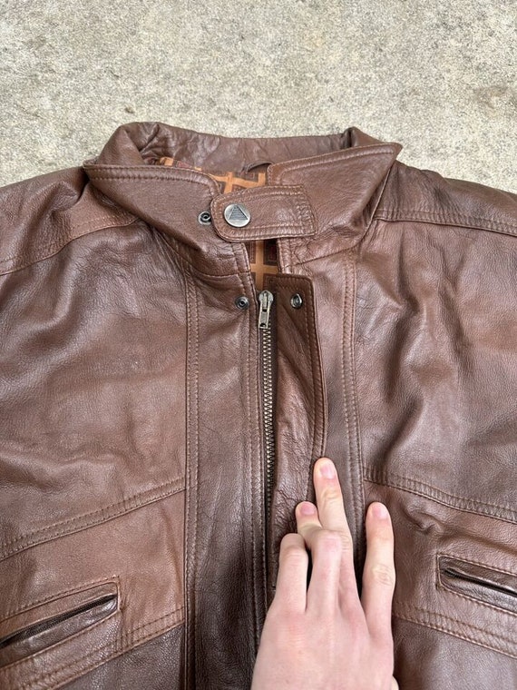 Vintage 80s Brown Leather Jacket - image 5