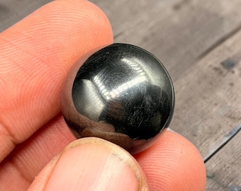Cuenta negra de circonio forjada a mano de 19 mm, esfera de circonio única, minimalista, regalo EDC para él.