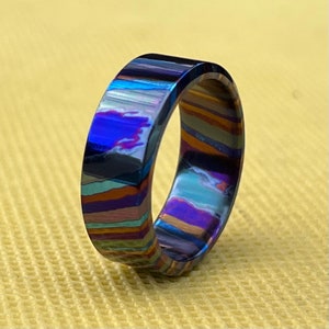 Limited Addition Zirconium Timascus Band Customizable 3-9mm Personalized Ring Engagement Ring 5th Anniversary Ring Unisex Band Mokuti Ring