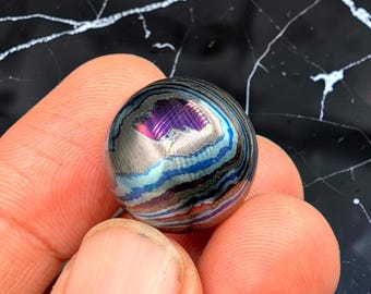 Esfera de acero Zircuti hecha a mano de 19 mm para decoración de escritorio o juguete antiestrés.