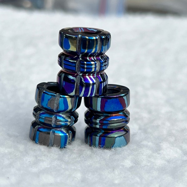 1x Zirconium Timascus Knife Bead Unique Bead EDC Beads Lanyard Bead Paracode Bead Zipper Birthday Gift Idea Christmas Gift, Groomsmen Gift