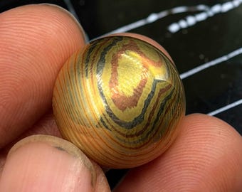 Handmade Mokume Gane Steel Ball Fidget Spinner Desk Decor 19mm Sphere Ball Unique Edc Gift